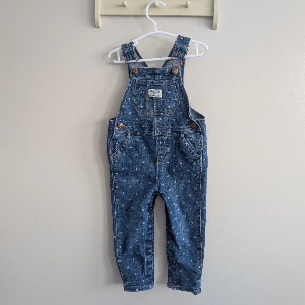 OshKosh B'gosh Polkadot Denim Overalls